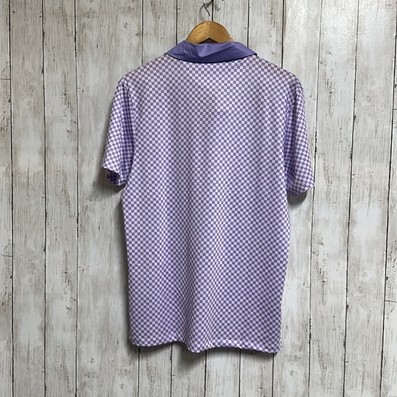 Yatta Golf Lavender Checkered Polo Shirt Size Small - Picture 6 of 7